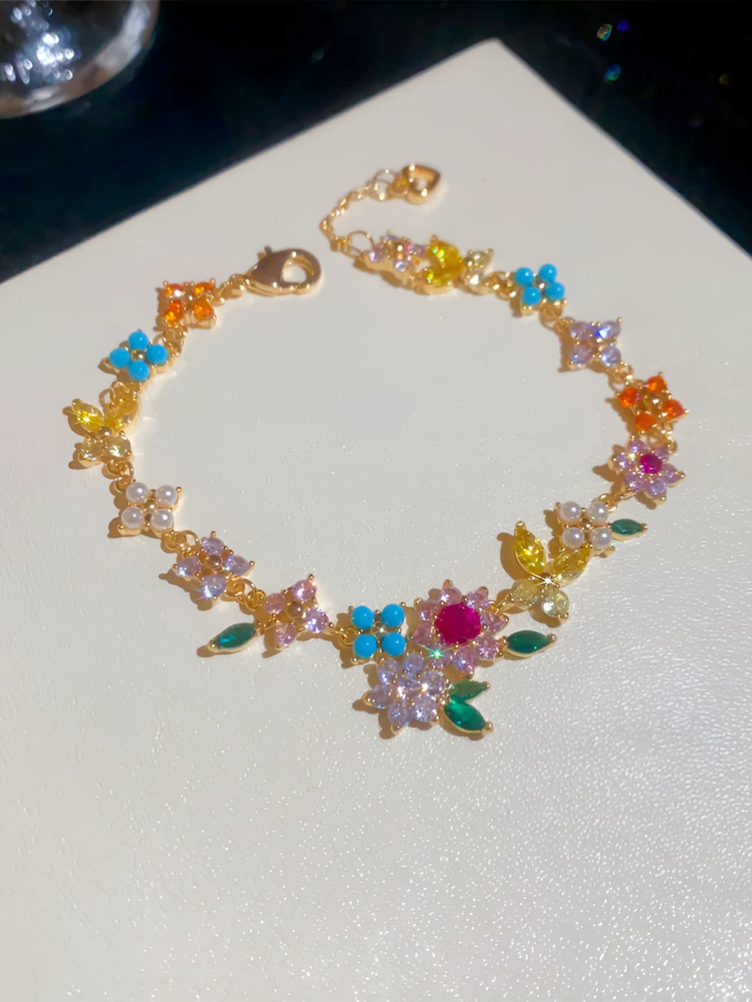 Bracelet - Gold - Multicolour (Real gold plating)