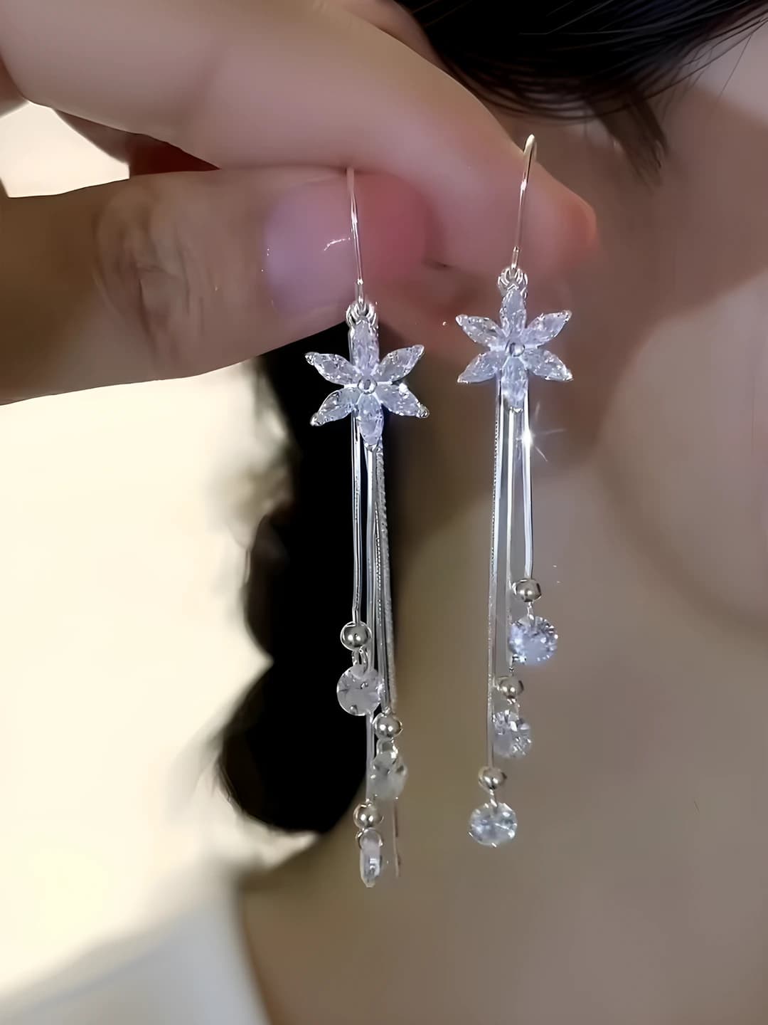 Main model - Floral tassel ear wires