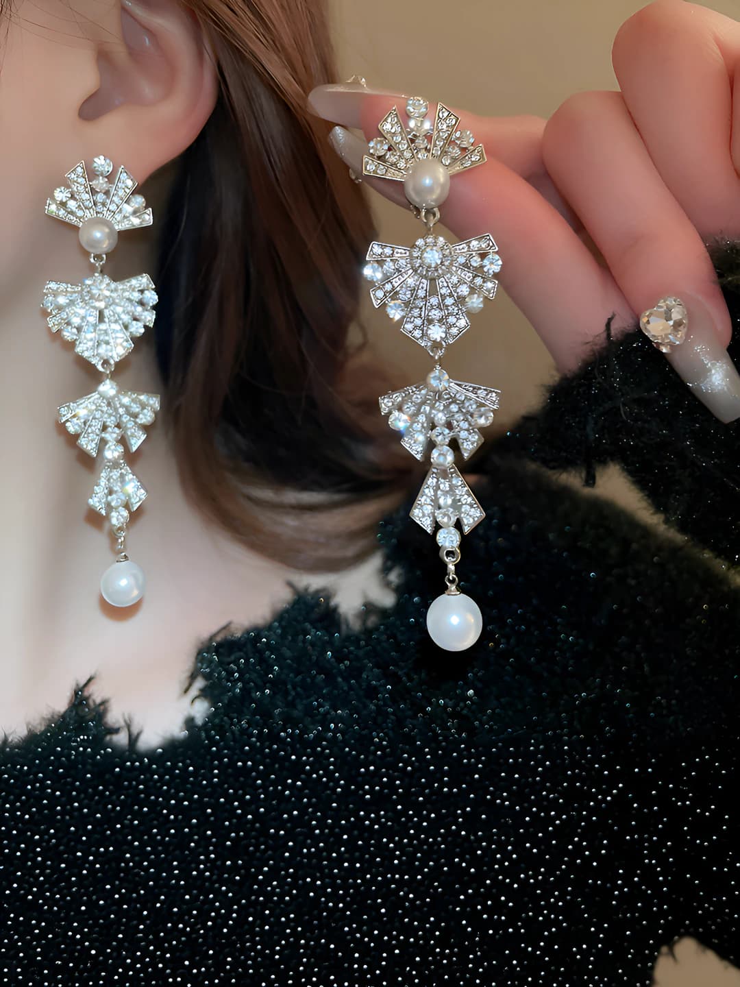 15# Серебряная игла - Серебряный с бриллиантами