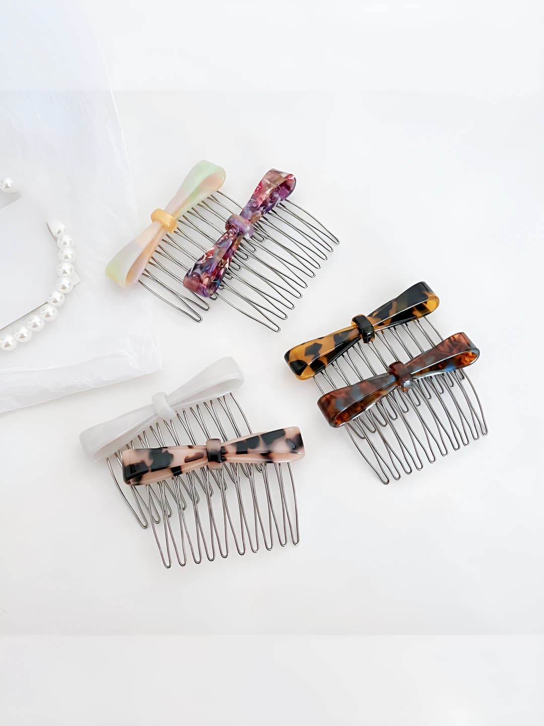 Women's hair clips and combs in Korean style, metal, handmade, non-slip