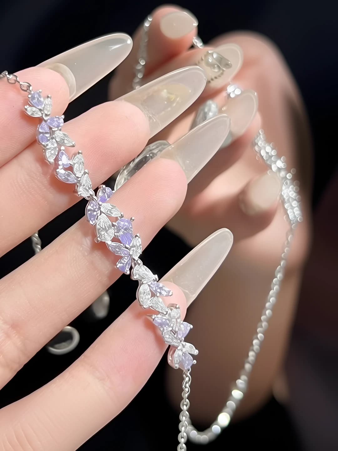 Wisteria bracelet - Purple diamond