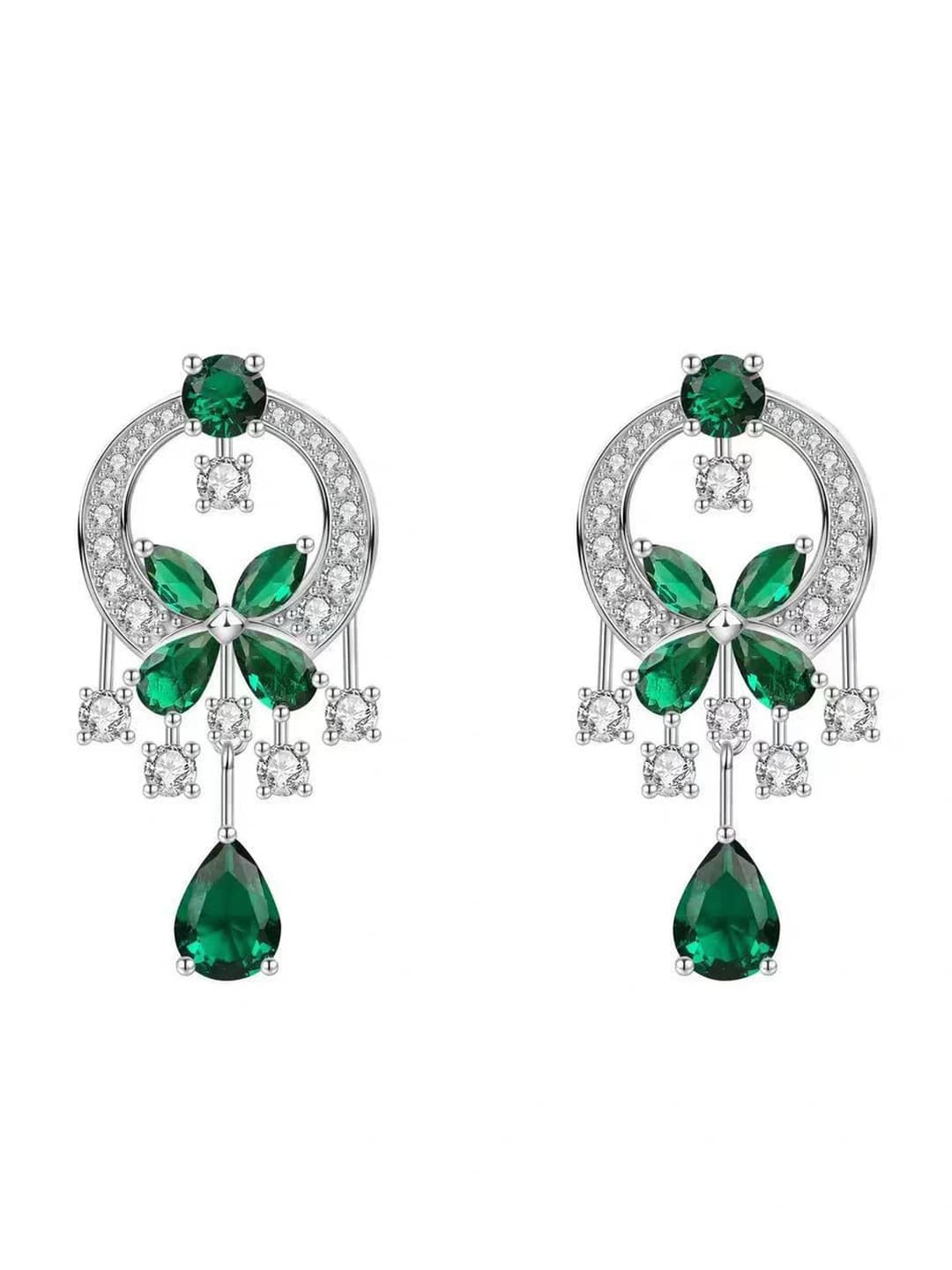 White gold green diamond