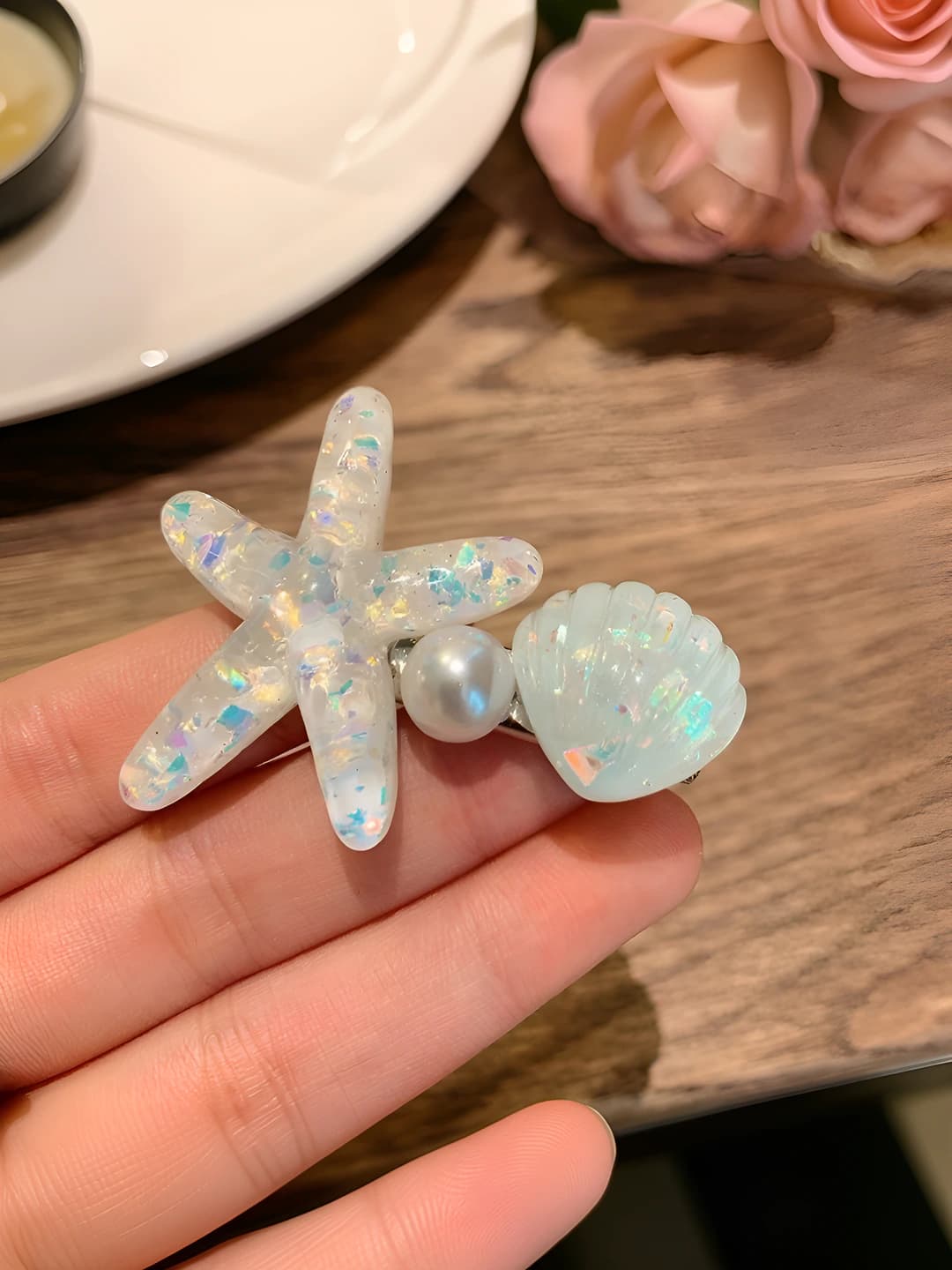 1# White starfish, 5.5 cm, 4 cm