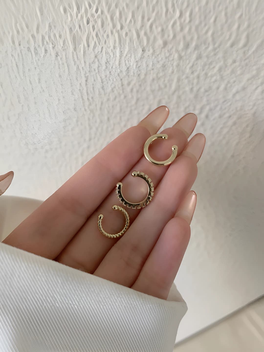 Ayollar uchun 14K oltin qoplamali zirkonli uch qismli to'plam quloq sanchig'i