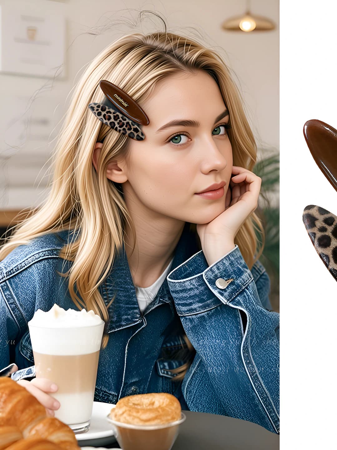 1# Letters+Leopard - 4cm clip, 7cm accessory