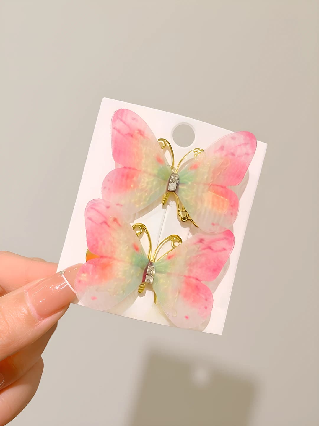 6# Sakura color butterfly pair 4 cm