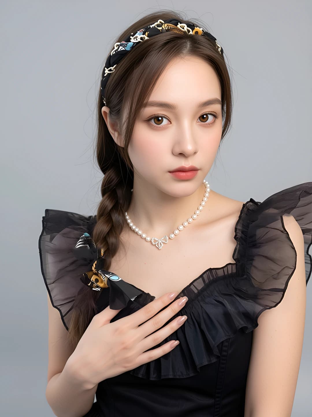Black upgraded ribbon headband