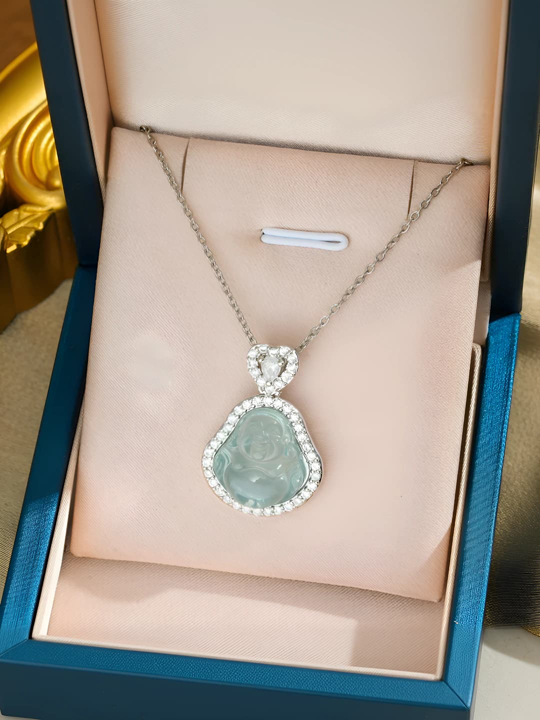 159 Small Buddha - Silver blue