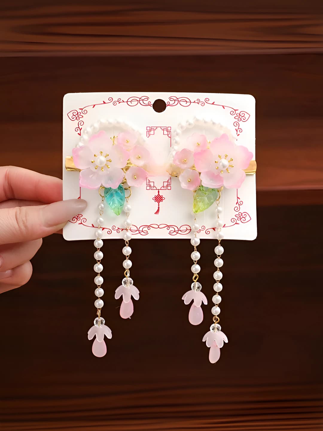 2# Pink flowers, pearl