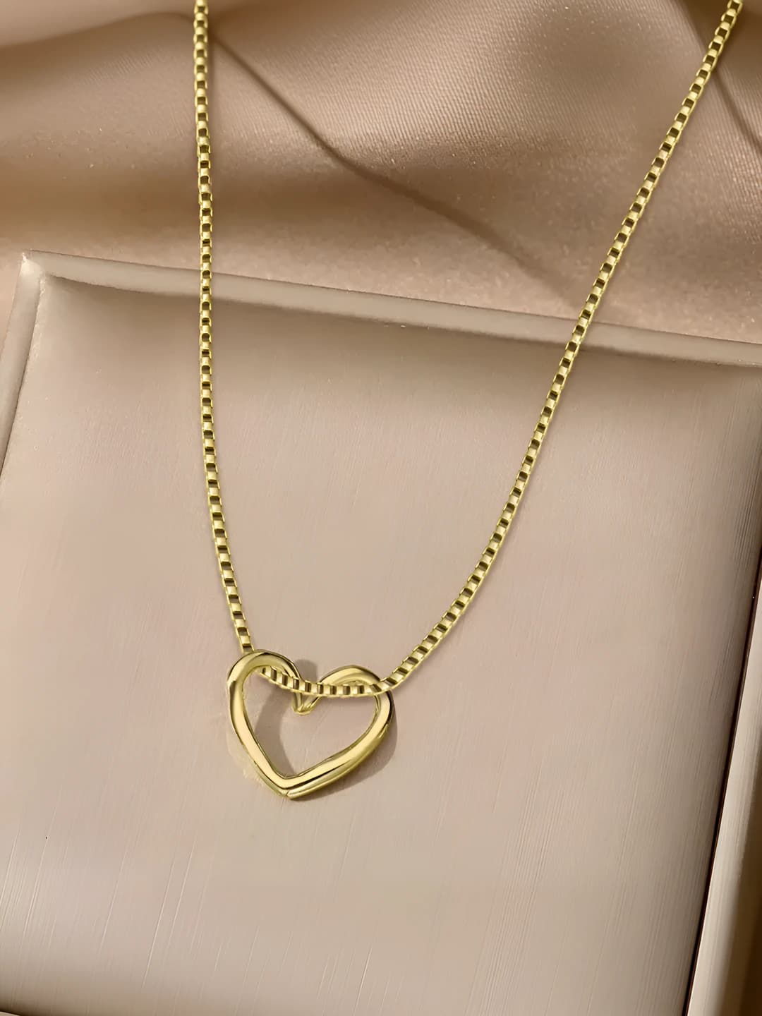 Женское ожерелье с подвеской в форме сердца из титановой стали с 18K золотым покрытием, не выцветает