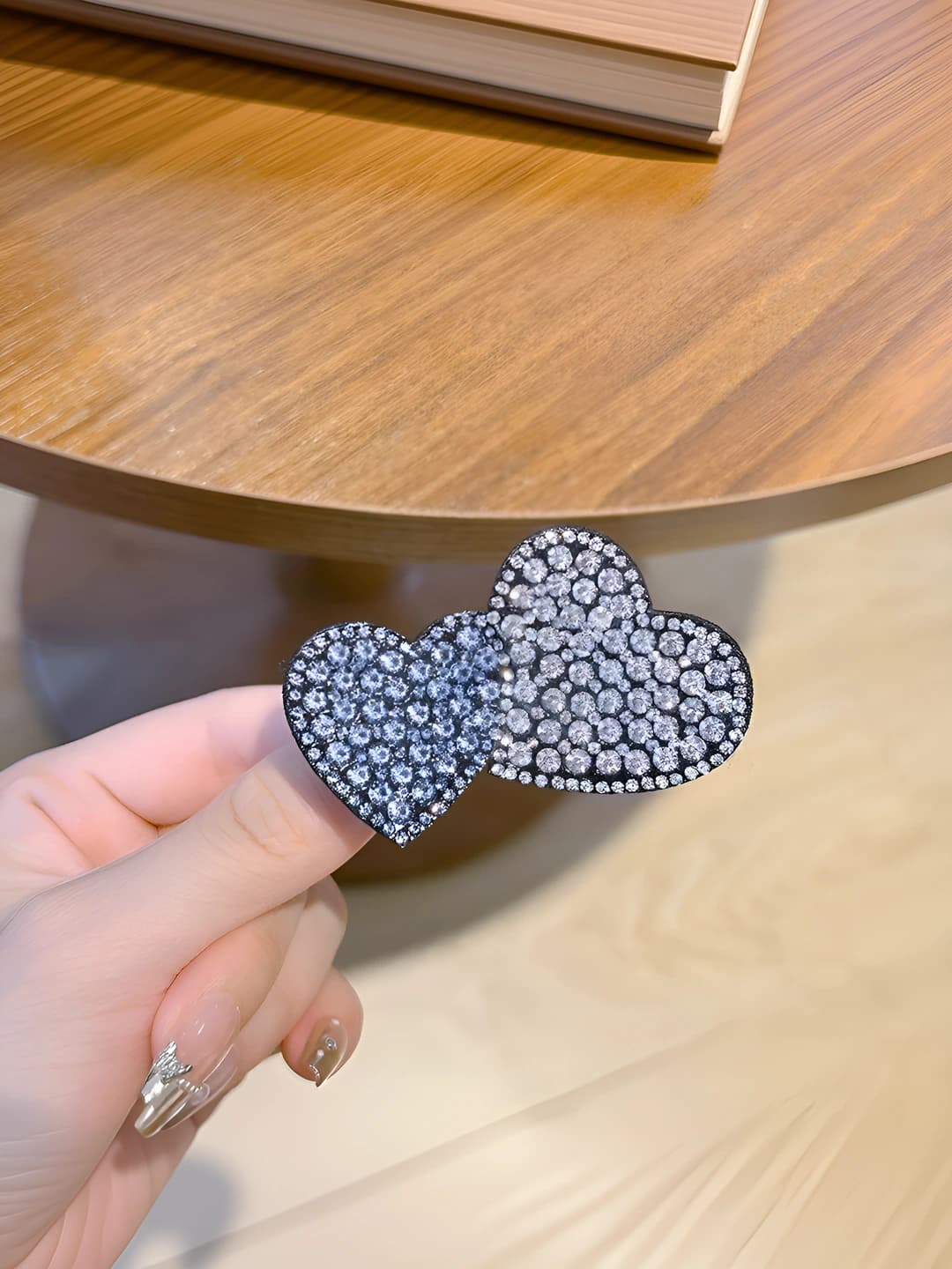5# Double heart blue 7 cm