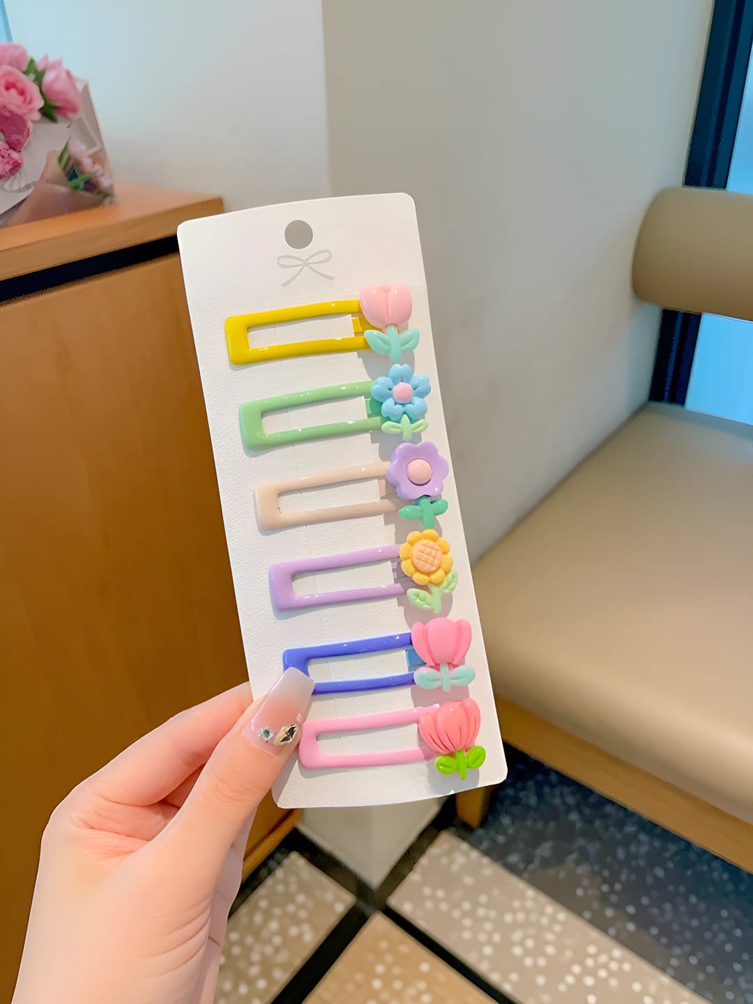 5# Tulpan kvadrat klips 6 dona - tagi klips ~5cm
