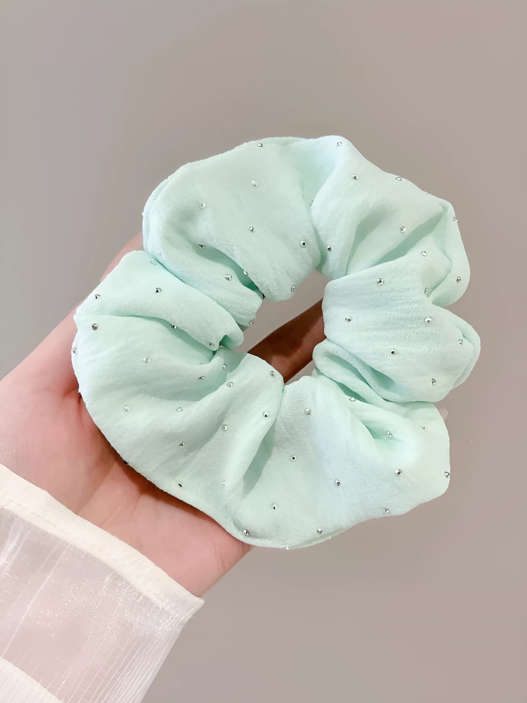 Light blue, rhinestone, 10 cm
