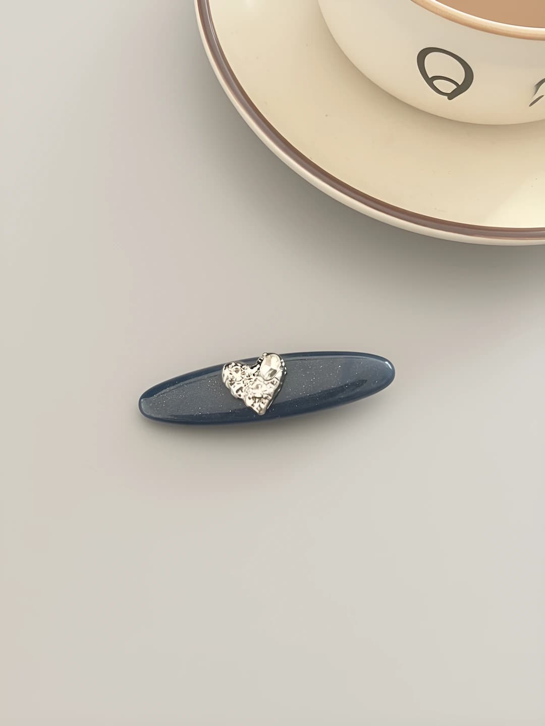 Blue heart hair clip, 1 pc