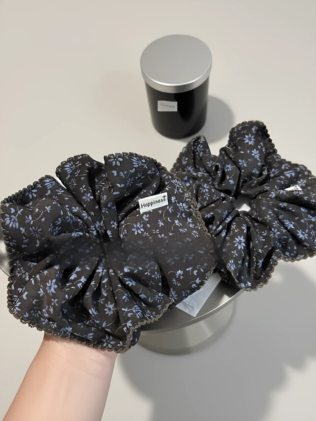 Women's Korean style printed retro fabric hair tie