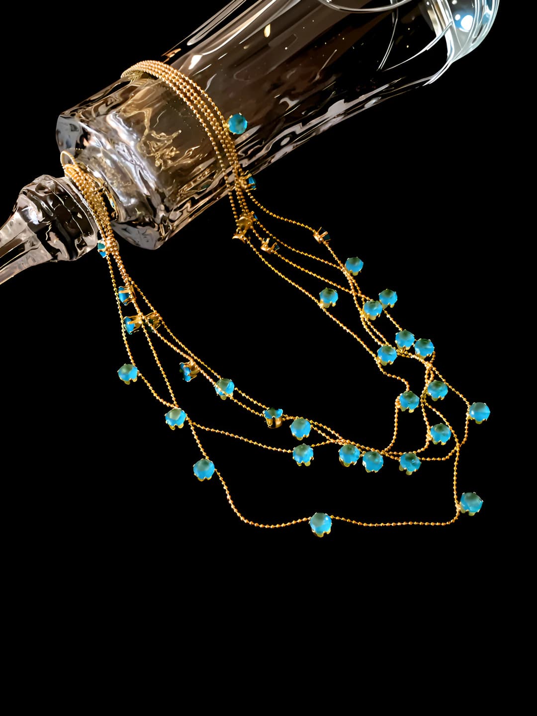 6# Necklace - Gold - Blue