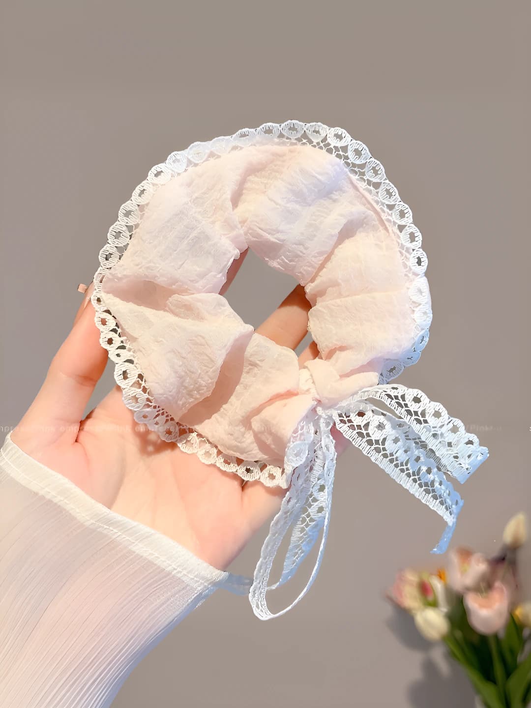 Pink ribbon bow 10 cm