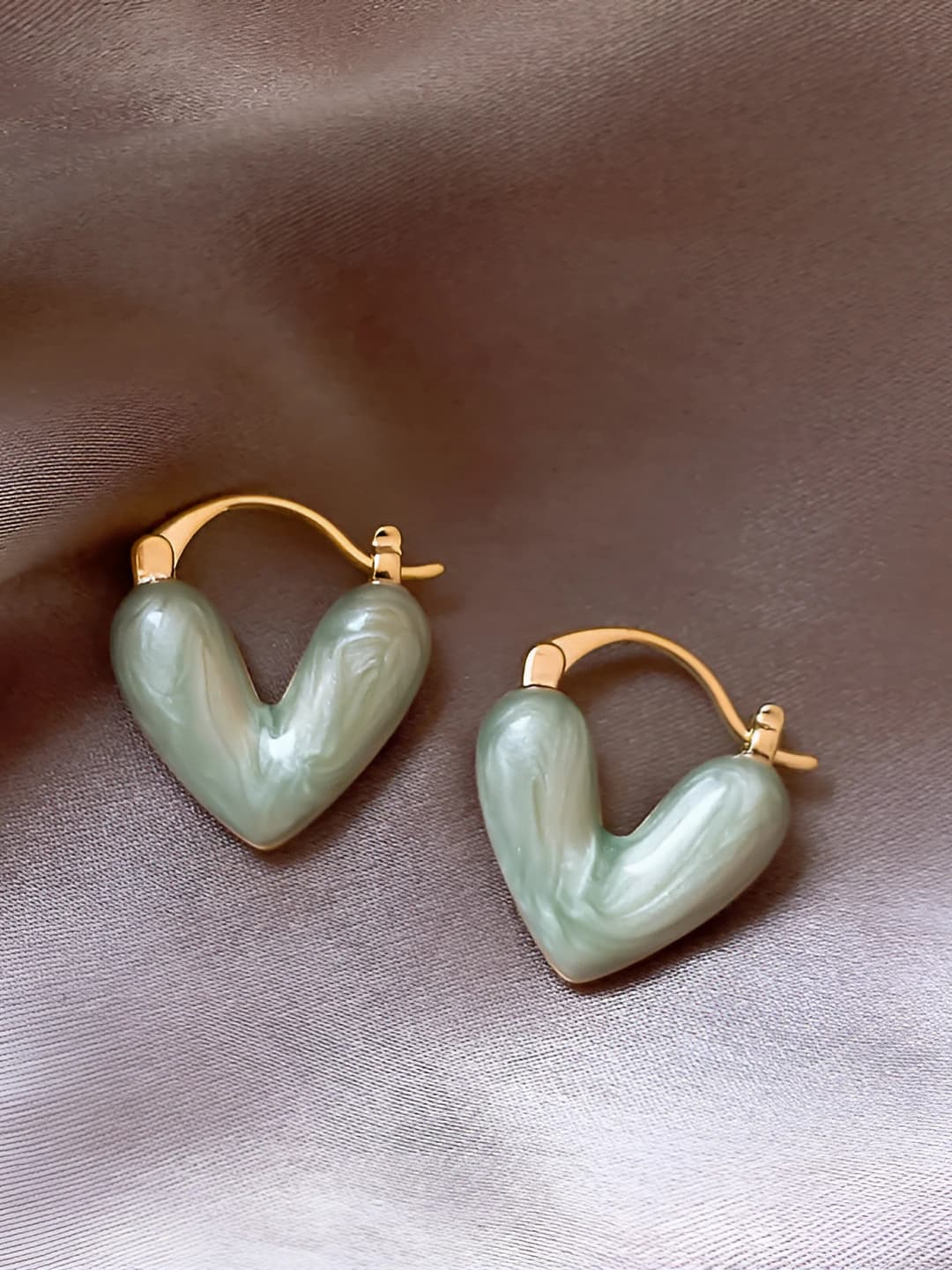 Teal - Heart shaped ear clips (1 pair)