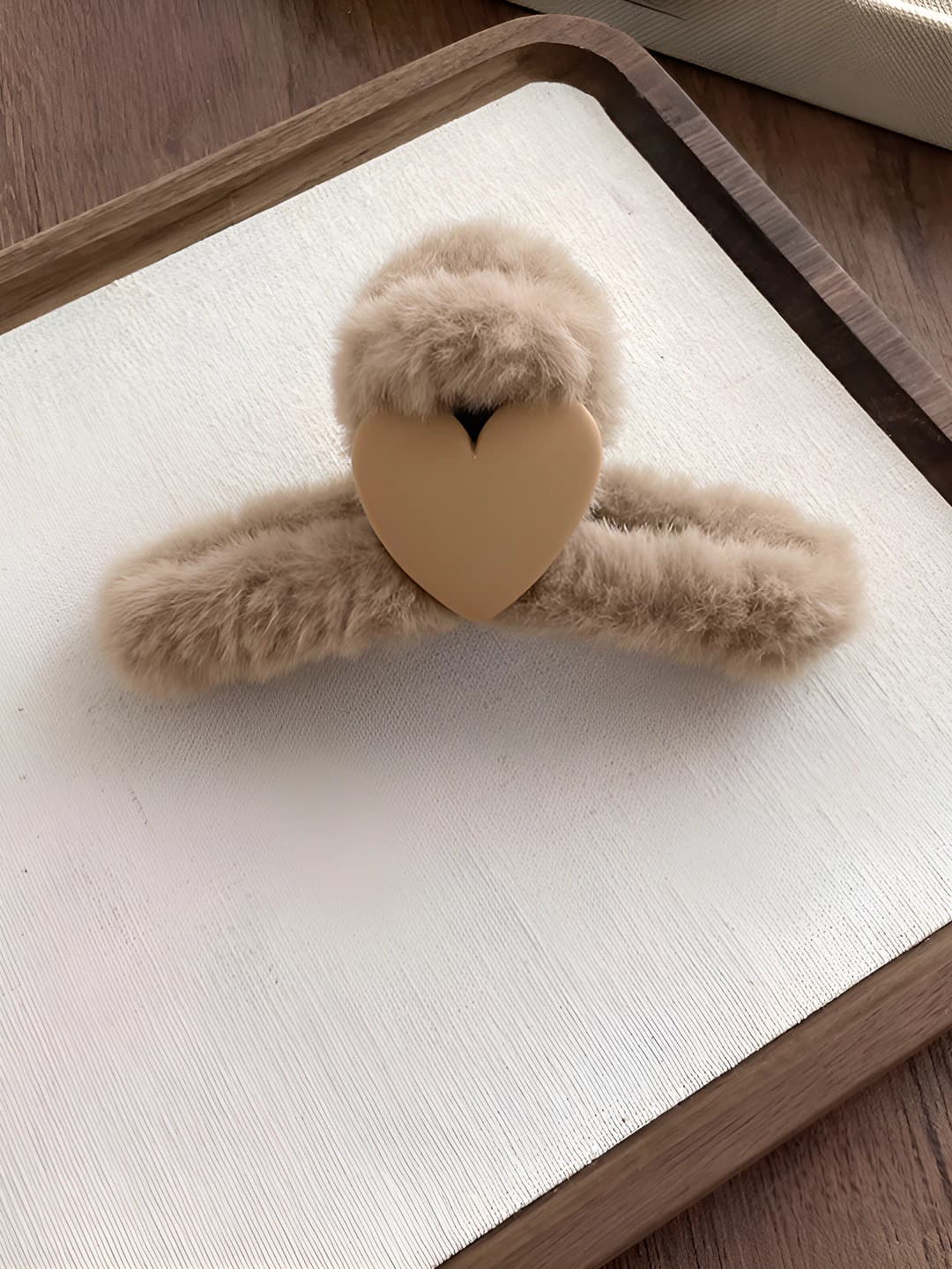 Dark coffee khaki heart 11 cm