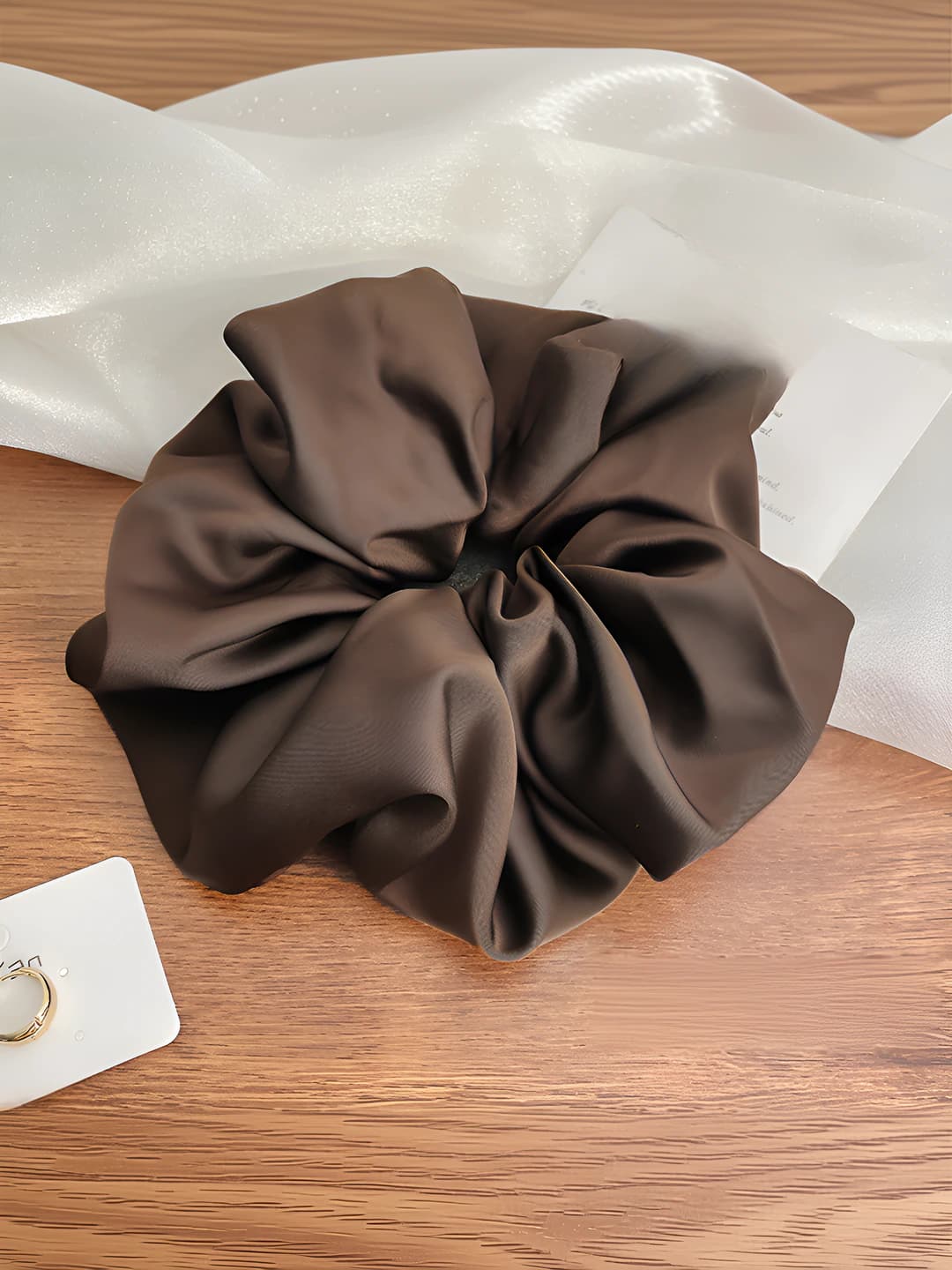 Dark brown large scrunchie (15 cm)