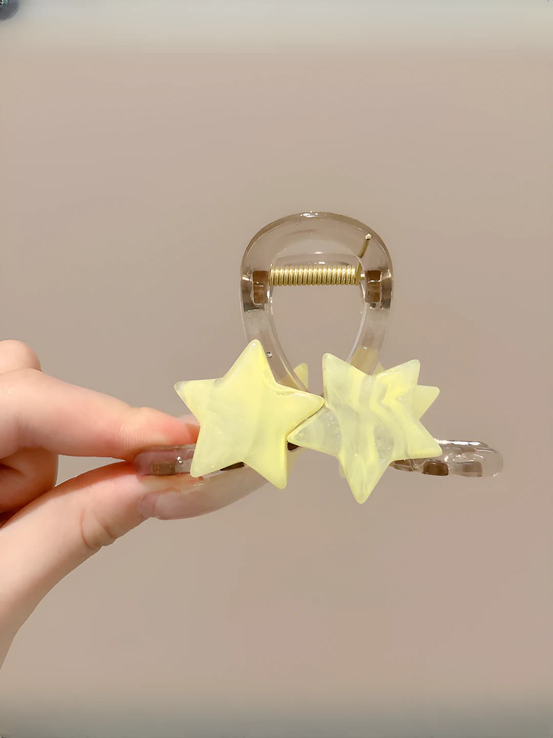 3# Yellow stars clip, 8 cm