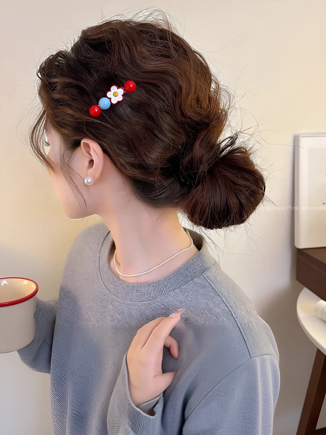 3# Bead flower clip ~6 cm