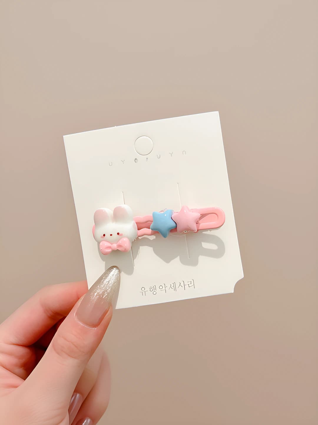 8# Small rabbit hair clip - 6 cm