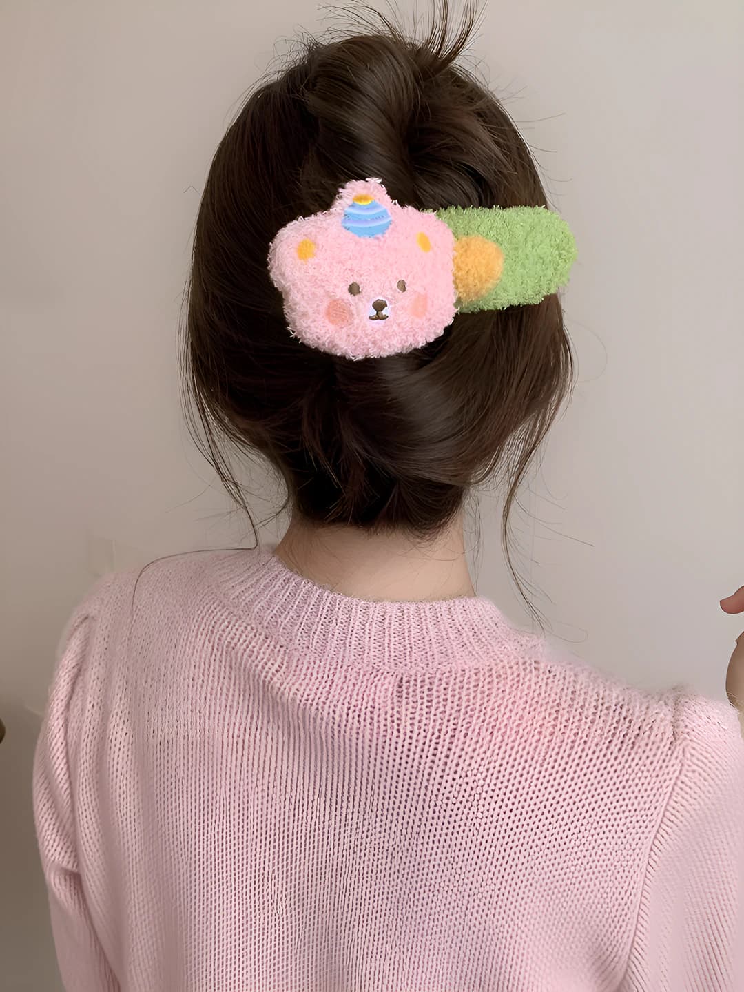 2# Pink pudding bear green clip