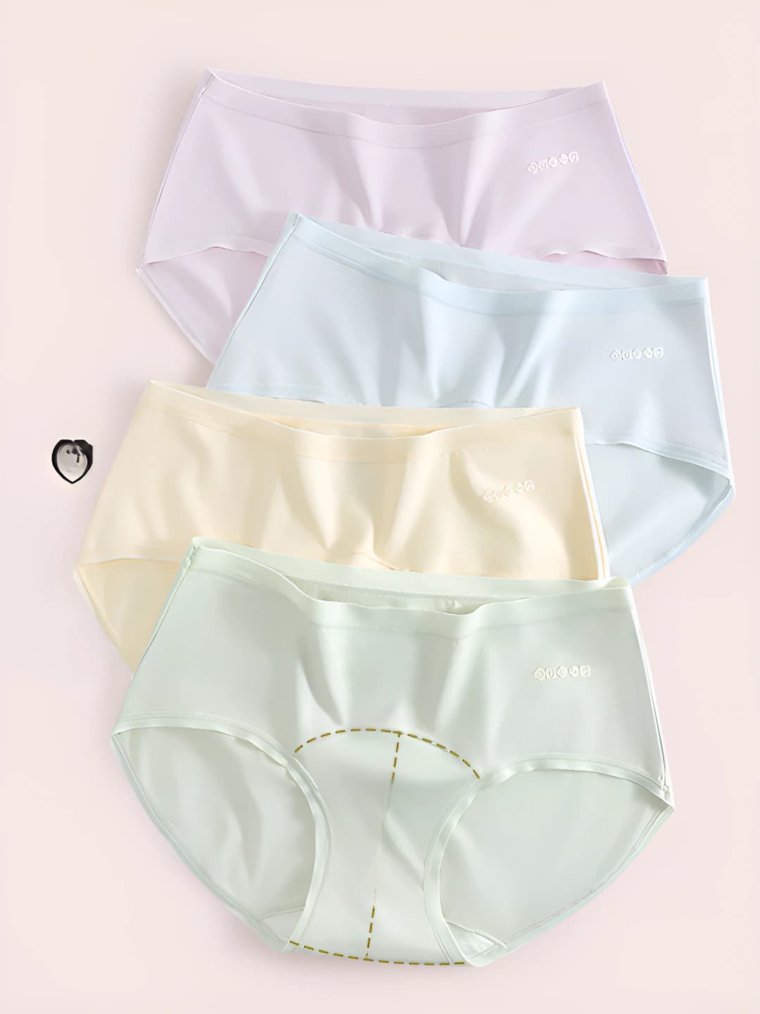 Women's pure cotton briefs, 7A antibacterial, breathable, seamless, mid-waist, extended crotch, butt-lifting, all-season