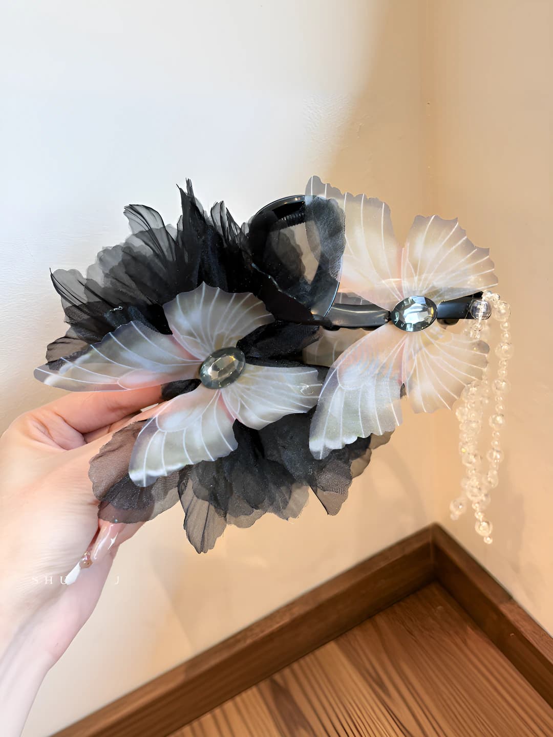 1# Black claw clip 16 cm