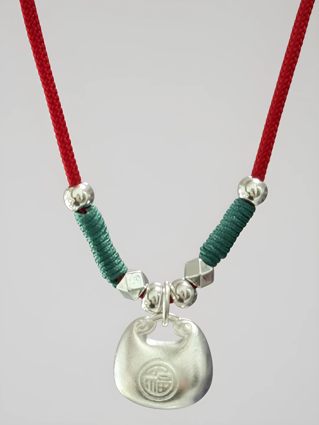 Women's lucky bag and safety lock pendant necklace