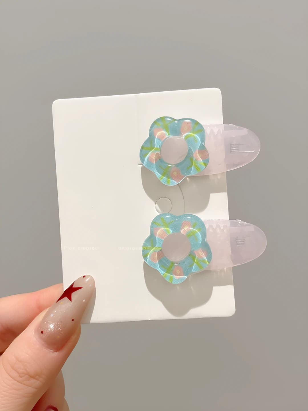 5# Flowers pair - Blue-pink, 4 cm