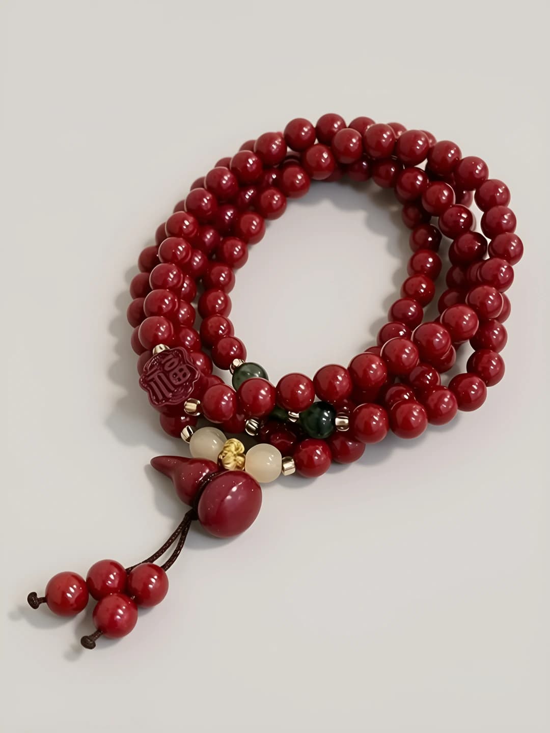 Layered red gourd bracelet [1 pc]