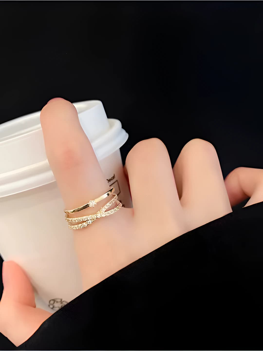 Gold multi-layer cross ring