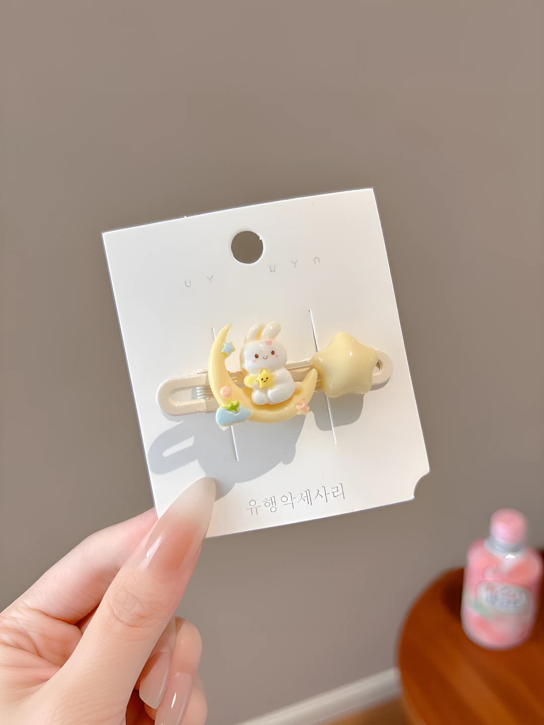 Moon bunny star hair clip, 5.8 cm