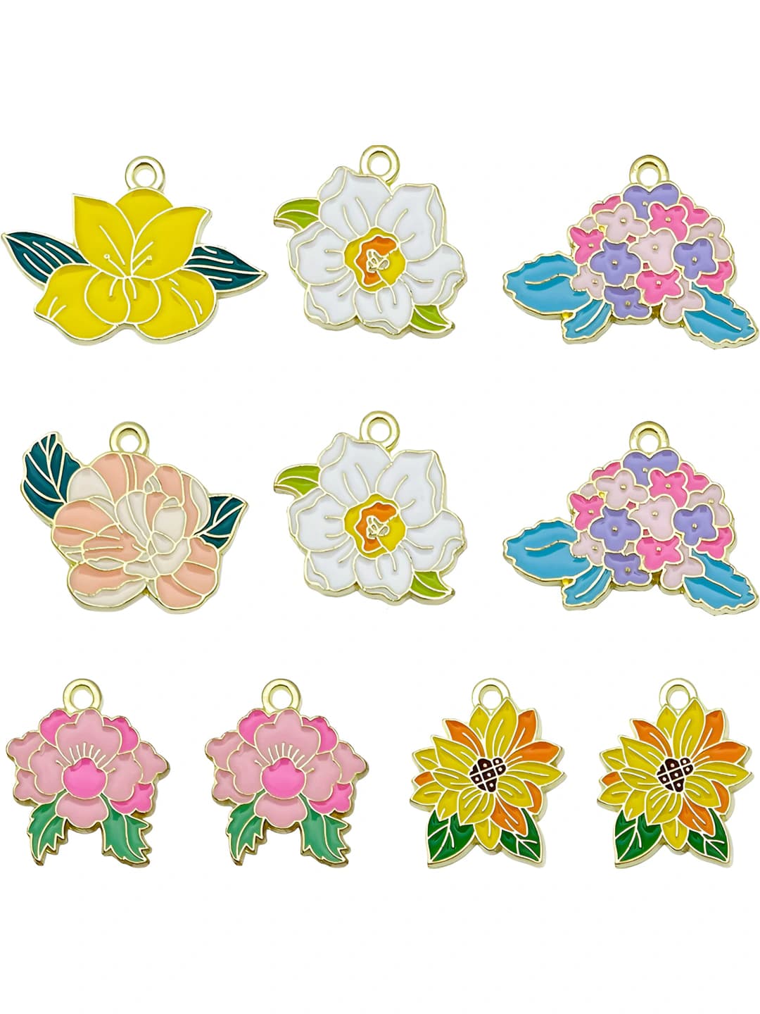 Ayollar uchun koreys uslubida emal gullar sharmlari / DIY zargarlik osmalari: peoniy, liliy, kameliya, DIY gullar osmalari, quloq sobalari, telefon zanjiri, zanjir osmalari