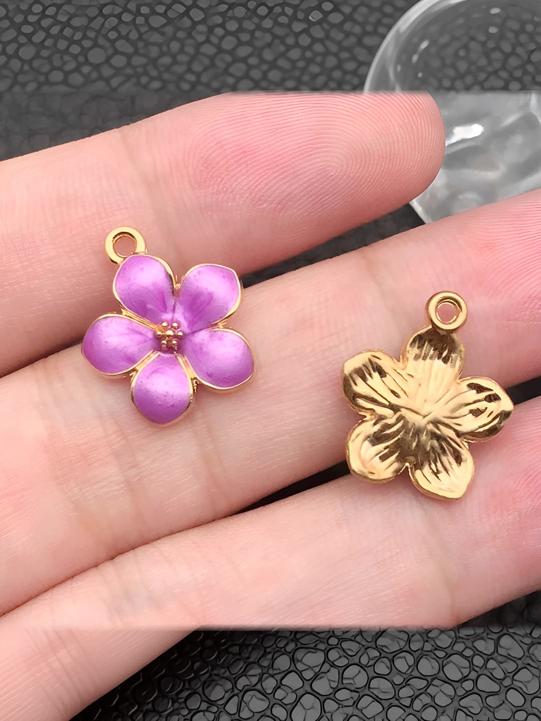 1 ta binafsha sakura guli 14x16mm-1.2g-10959
