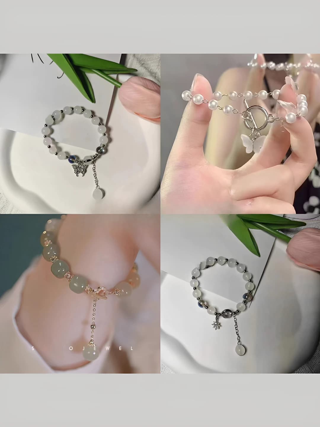 White yu butterfly+star+trefoil+pearl butterfly