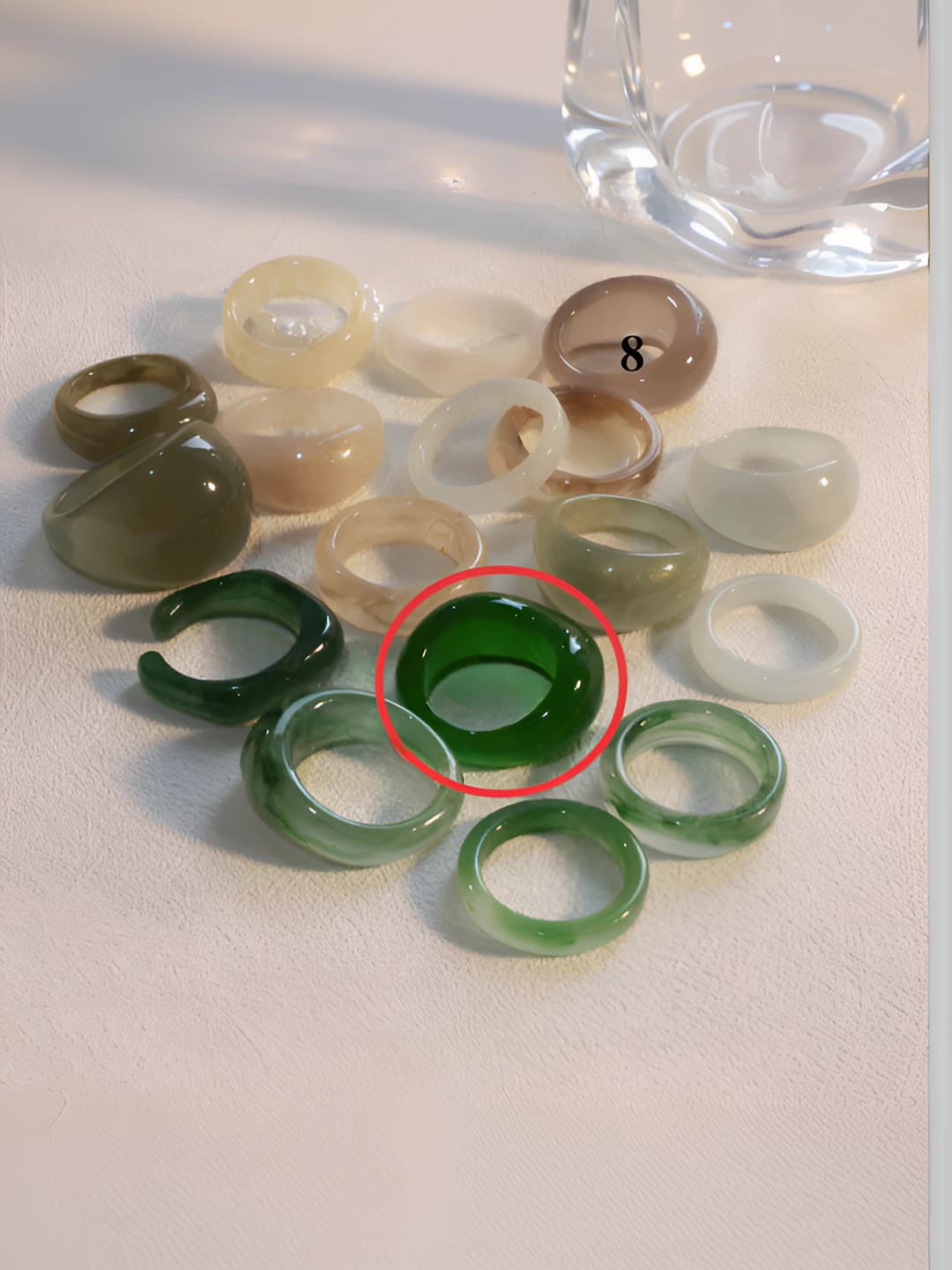 Green irregular ring