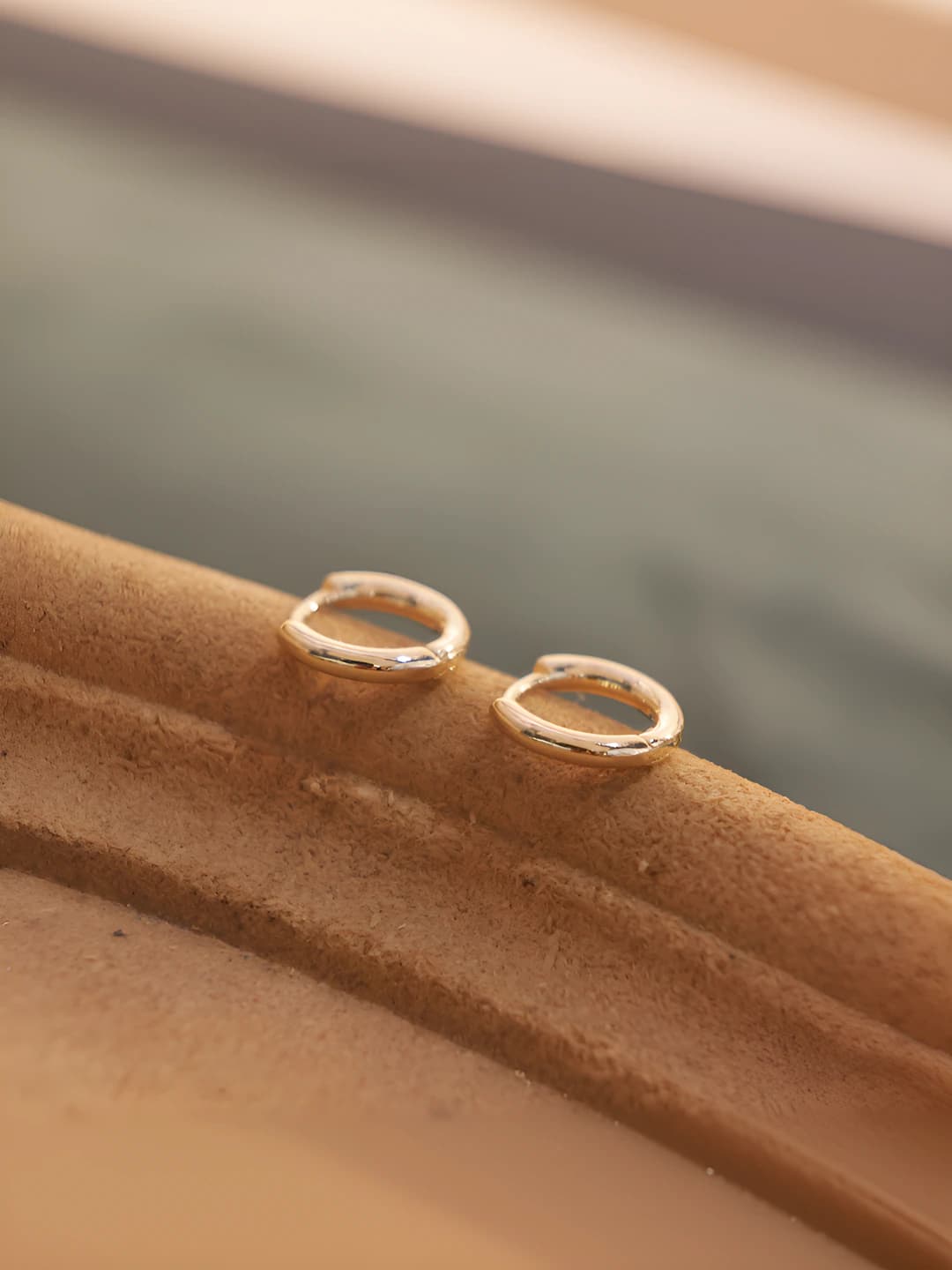13mm gold earrings, pair