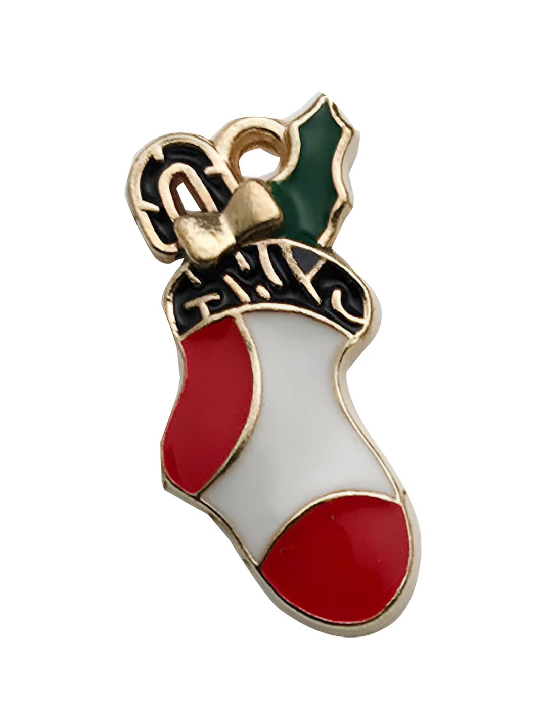1 pc red Christmas stocking 14x21mm-1.3g-18063