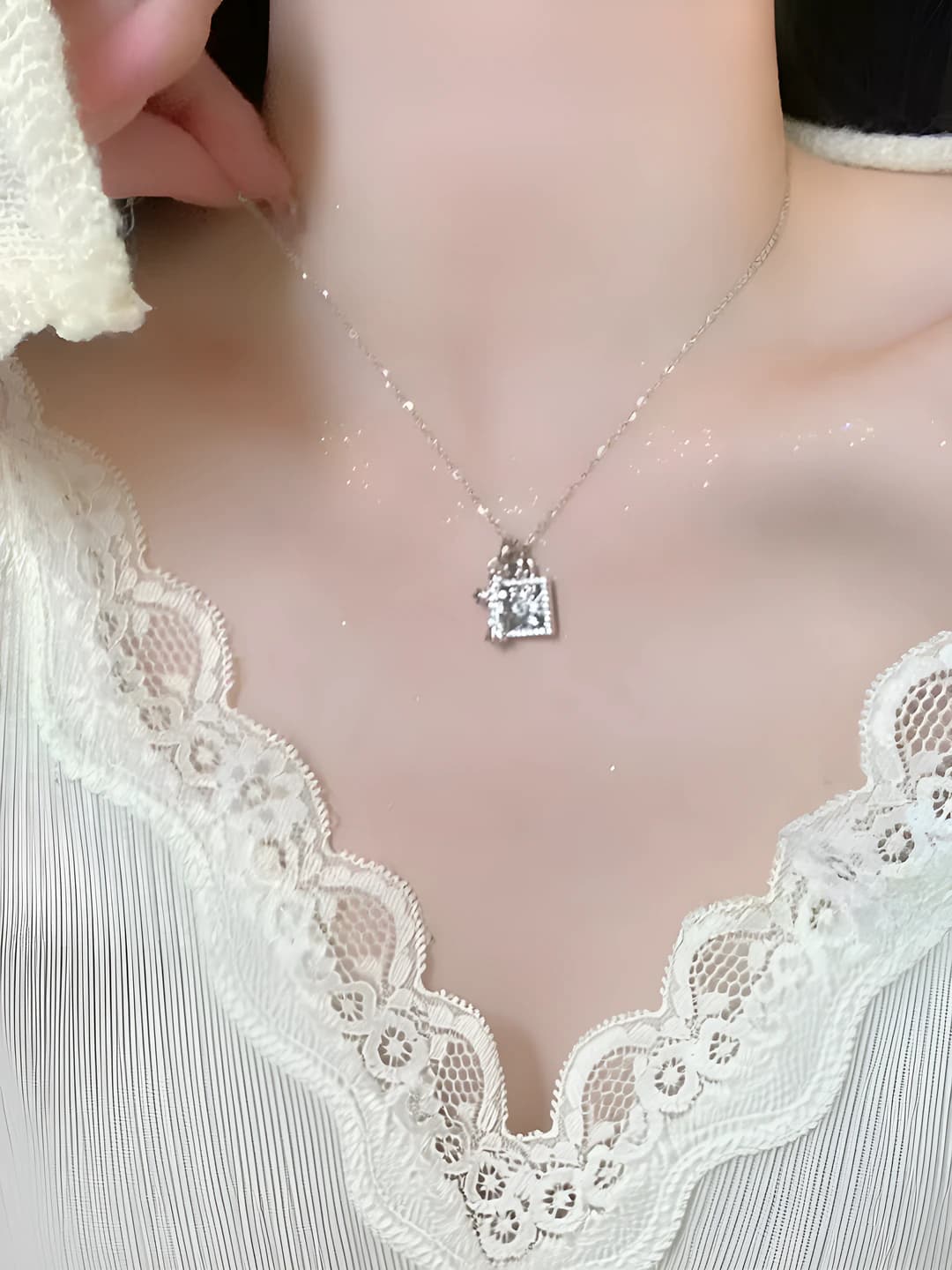 PX5323B Square cross necklace