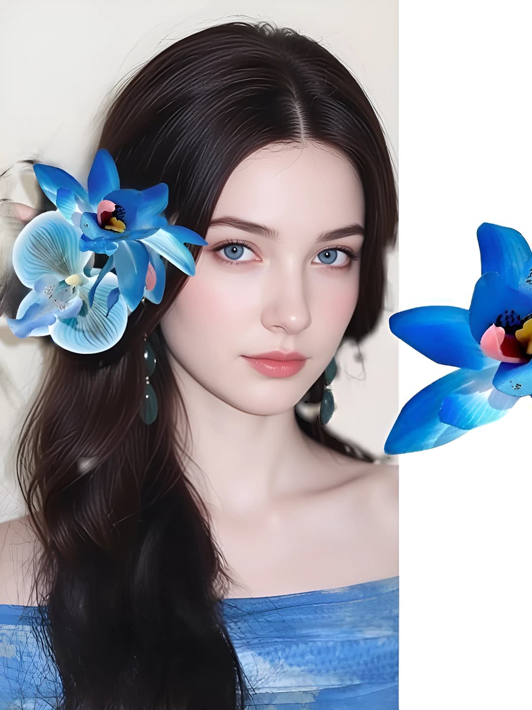 4# Gradient ko'k 3D phalaenopsis