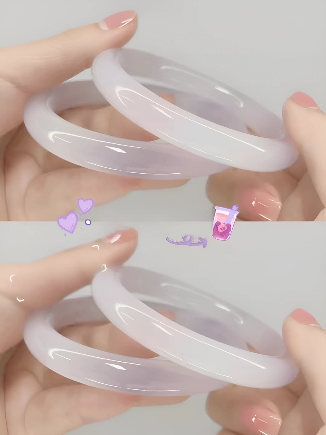 Wide bangle - Taro cream
