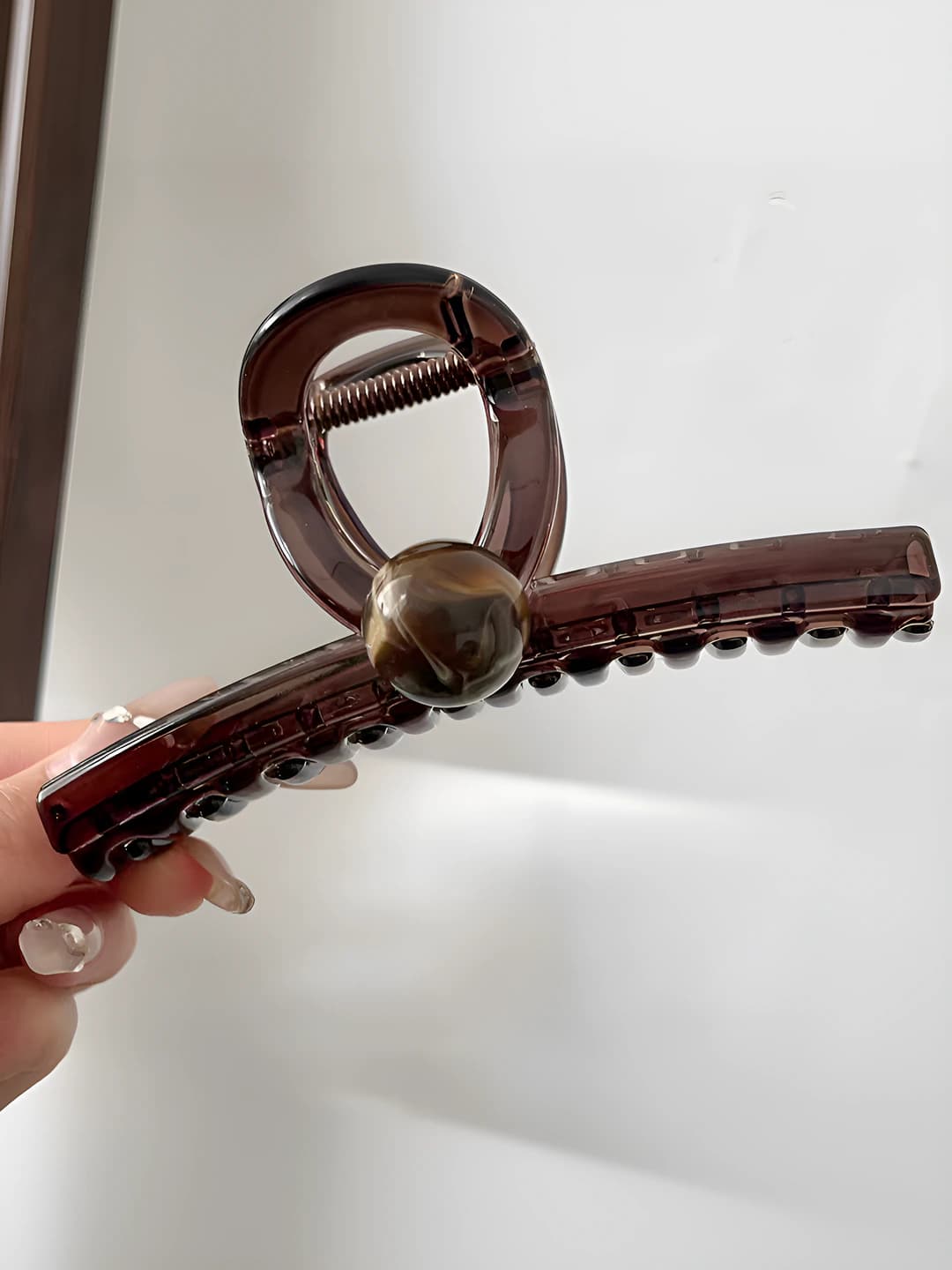 Hanger bead, coffee, 11 cm