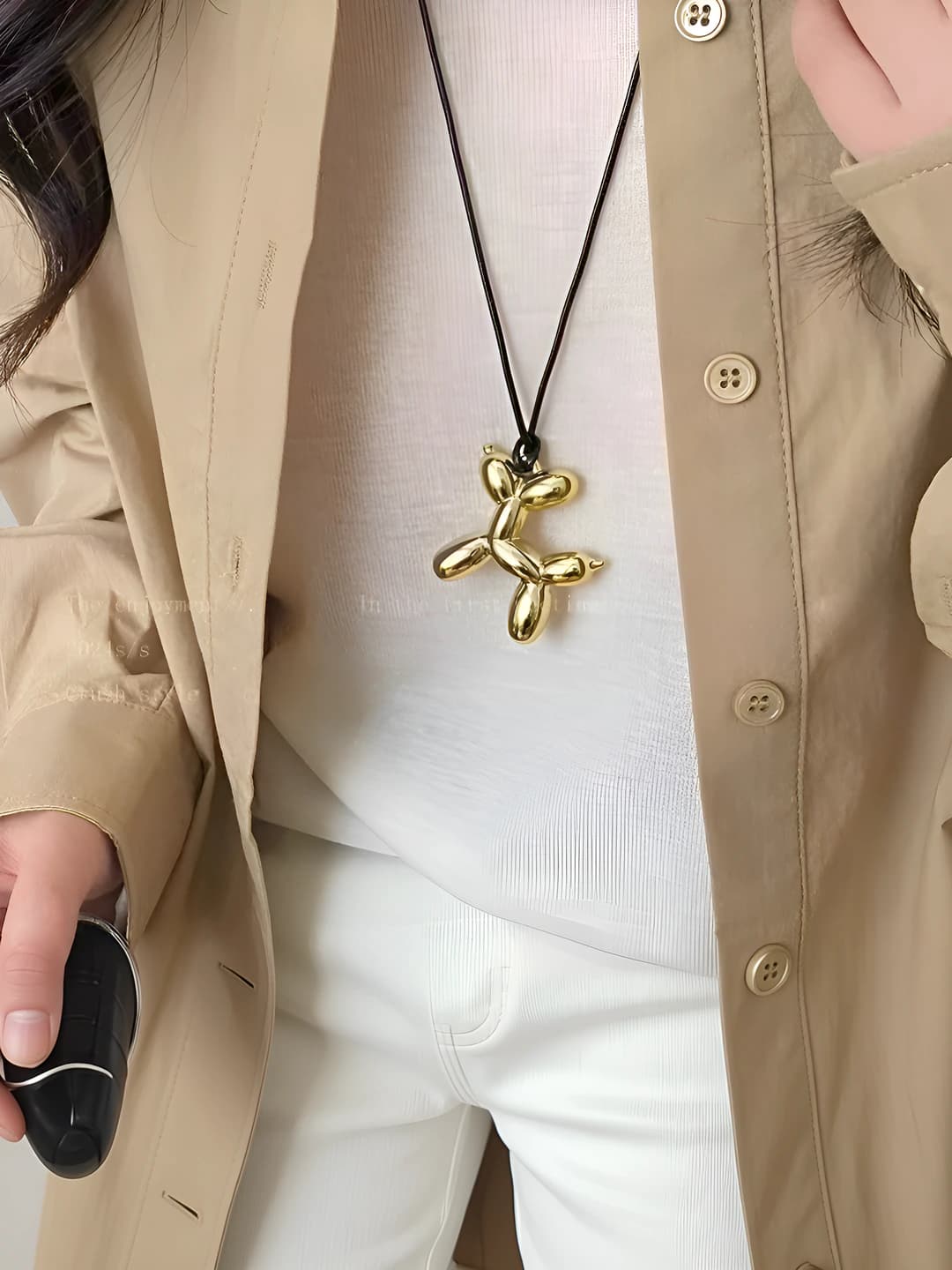 Gold dog necklace [1 pc]