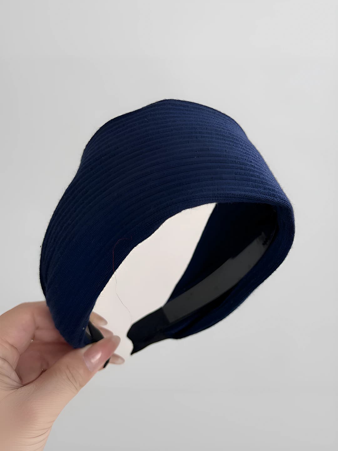 Wide fabric headband - Navy