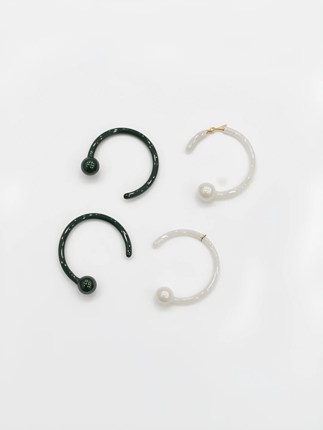 Women's ceramic hoop earrings, 2026, geometric shape, electroplating, sweet style