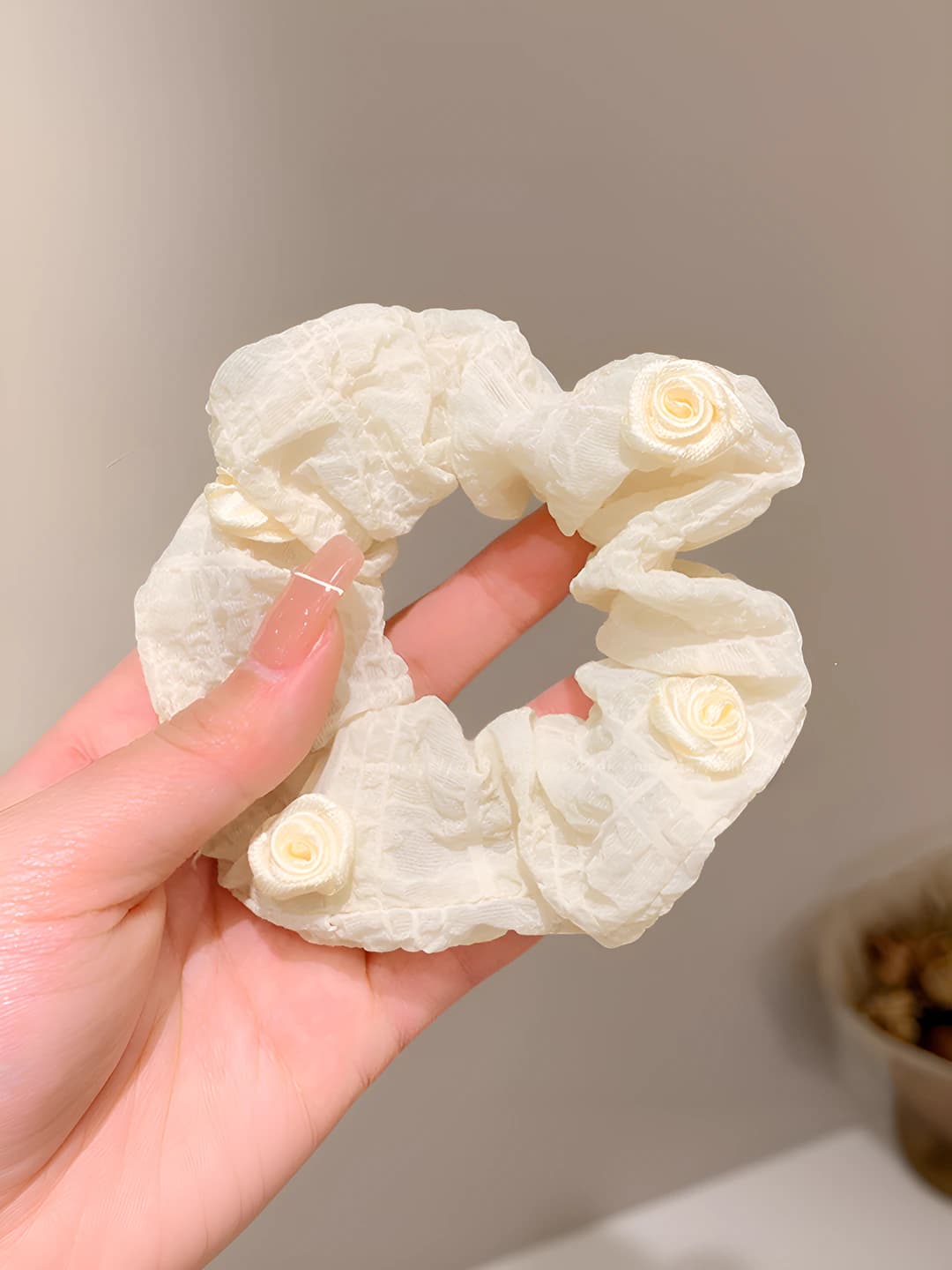 11# Beige floral 8 cm
