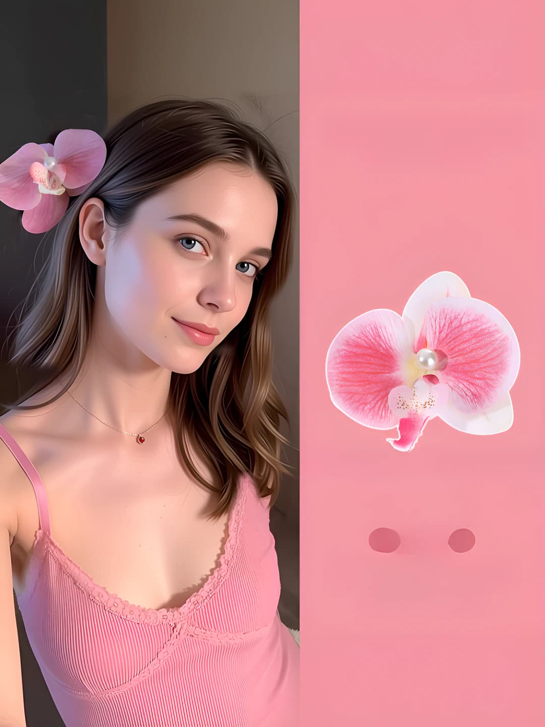 2# Розовый фаленопсис зажим ~9 см